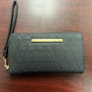 Betsey Johnson Sugar Skull Black Wristlet